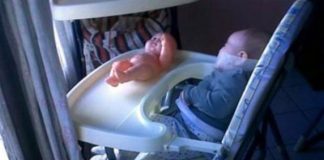 Publican una foto de un bebe amordazado en un jardín materno infantil